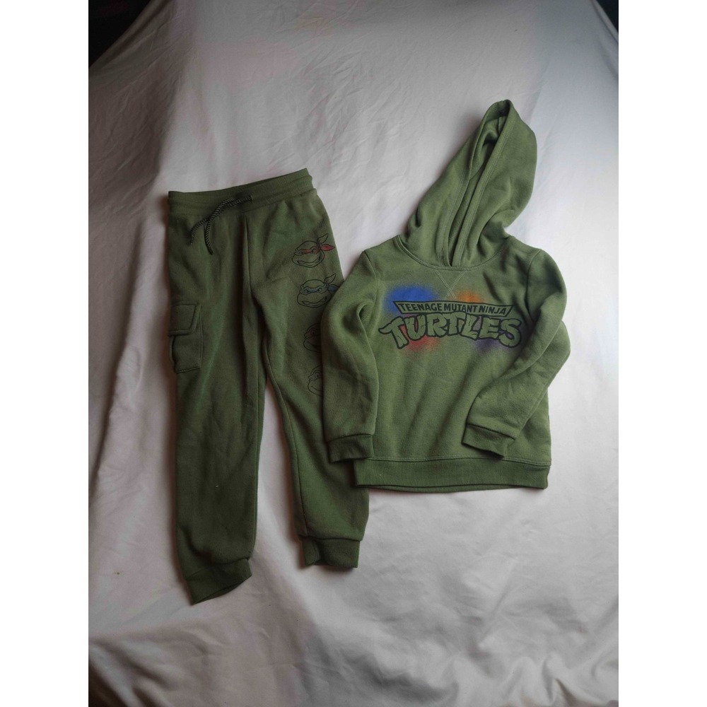 Nickelodeon Boys Jogger Hoodie Set 5T Green Teenage Mutant Ninja Turtles Graphic